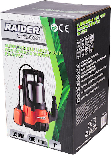 Tauchpumpe 550W 1" 208l/min 7m Inox Raider Rd-wp59