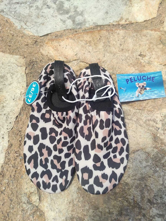 Women's Aqua Slippers – Peluche W Zebra