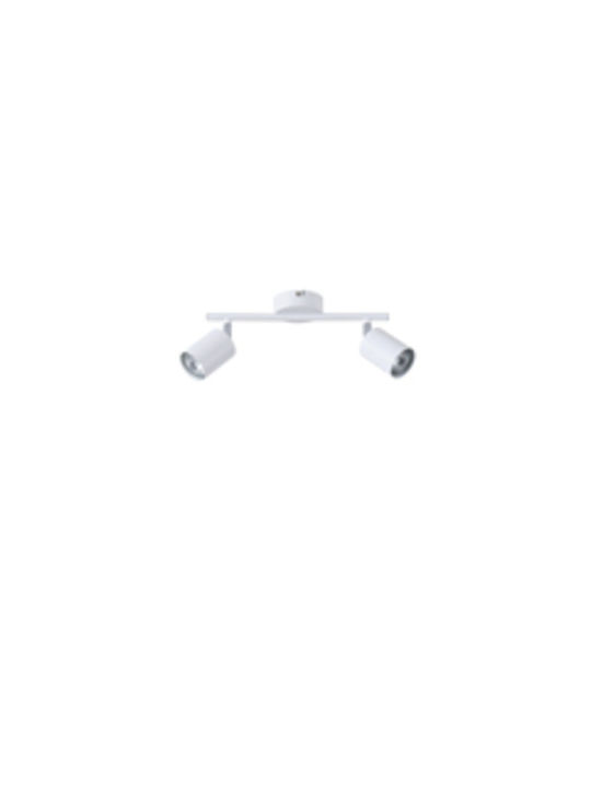 Eurolamp Double Spot with Socket GU10 in White Color