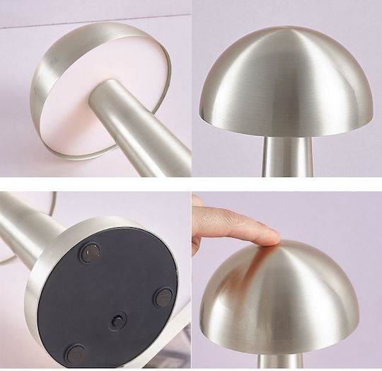 Table Lamp LED with Silver Shade and Base
