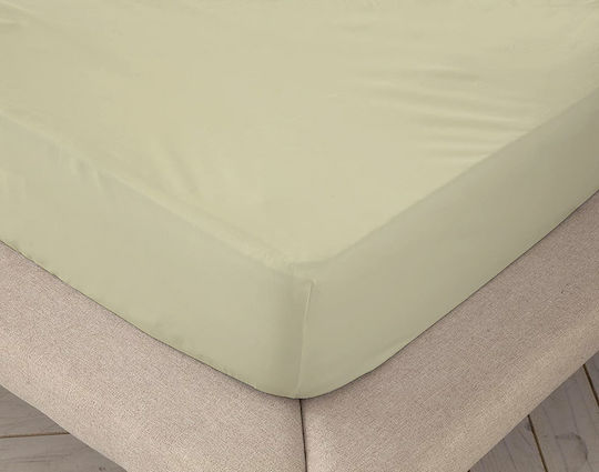 Σεντόνι Λάστιχο Διπλό 160x200+25 100% Βαμβάκι Sidirela White E-3817