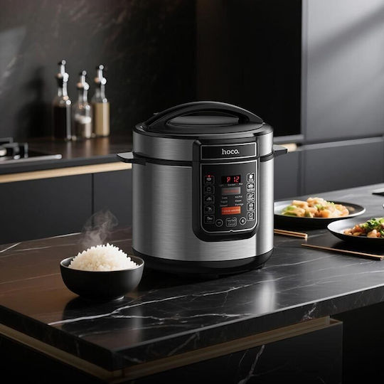 Hoco Πολυμάγειρας 1000W με Χωρητικότητα 6lt Γκρι