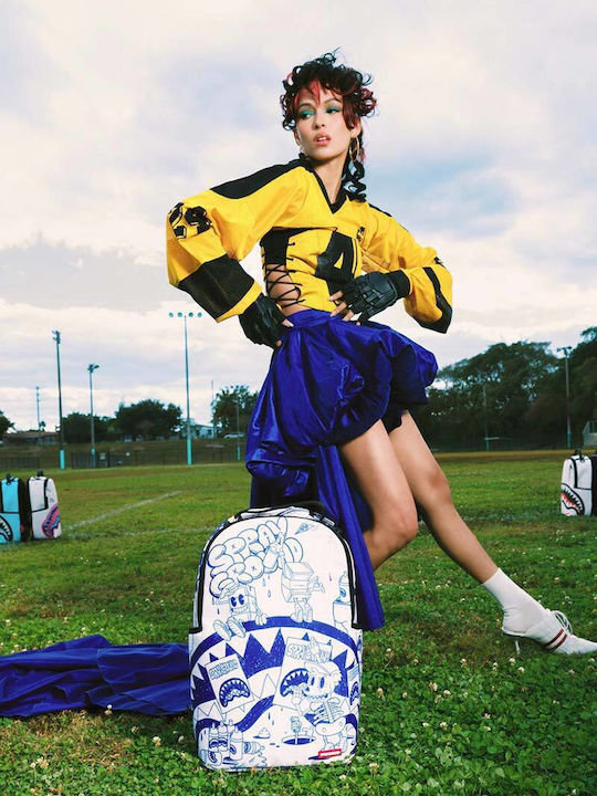 Sprayground Money Crew Cash & Chaos Backpack White Sprayground Money Crew Cash & Chaos Backpack White