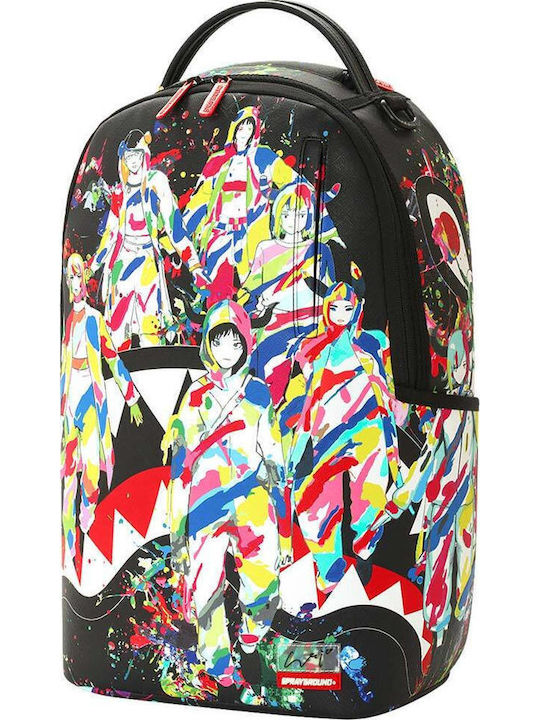 Sprayground Hideki Saijo Spray Mashup Σχολική Τσάντα Πλάτης Γυμνασίου - Λυκείου με Θήκη για Παγούρι Πολύχρωμη 29 x 15 x 45εκ