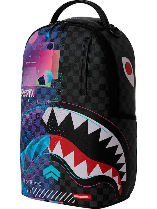Sprayground Dark Frequency Shark School Backpack Junior High-High School with Water Bottle Holder Multicolour 29 x 15 x 45cm