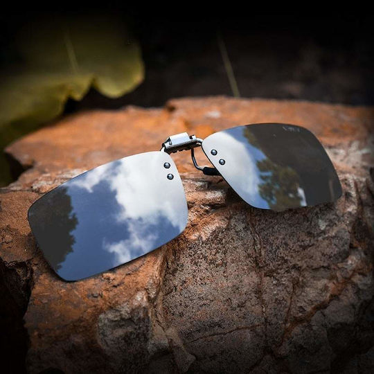 Siks Clip-on Glasses Lenses Polarized Ideal Day Driving Mirrored Lenses Black