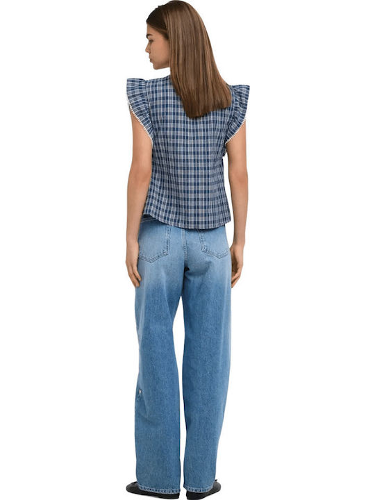 Damen Bluse Geprüft Blau