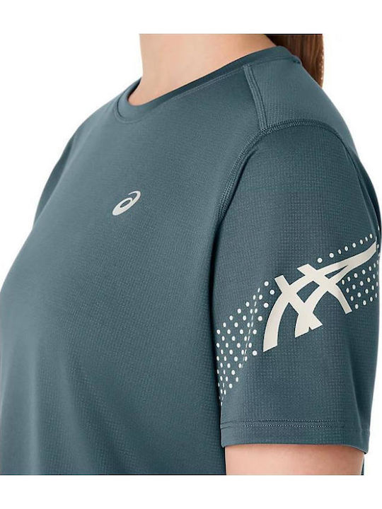 Women's Blouse Short Sleeve Petrol Blue