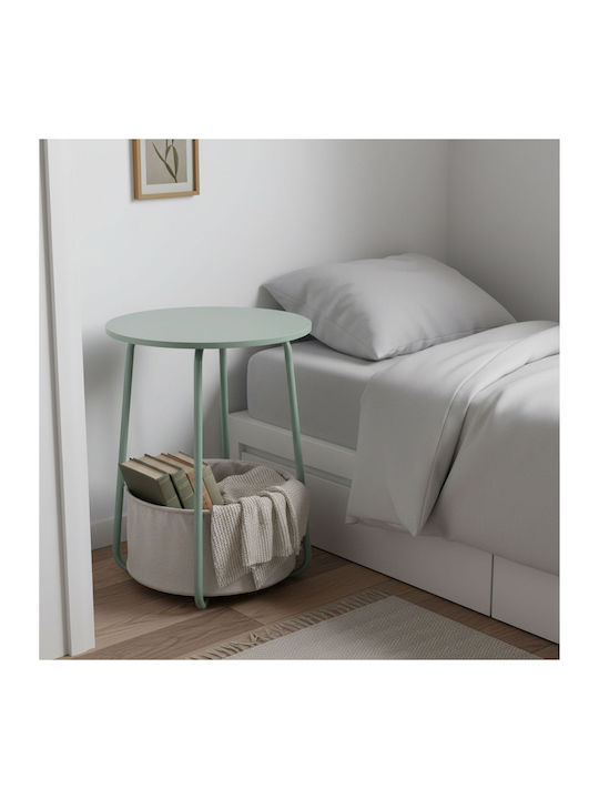 Masă Laterală Rotundă Din Metal Light Blue/Gri L40xL50cm