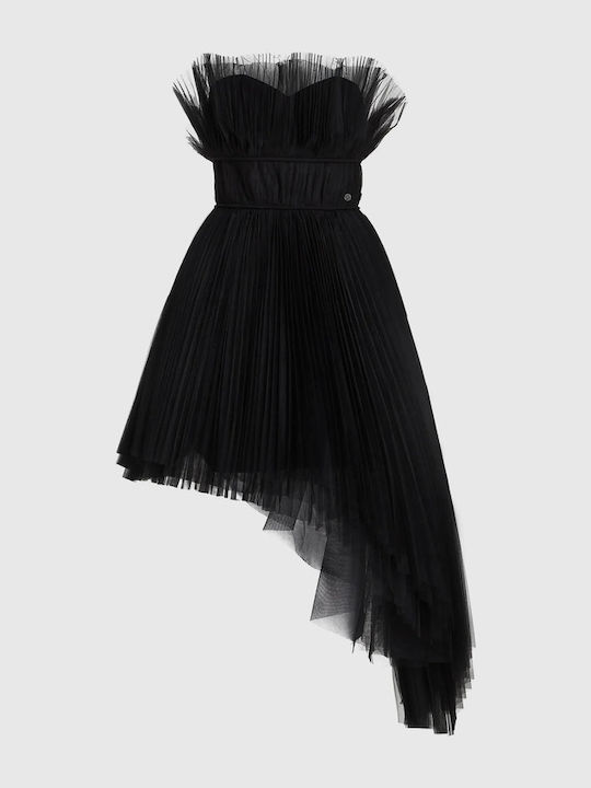 Summer Mini Evening Strapless Black Dress