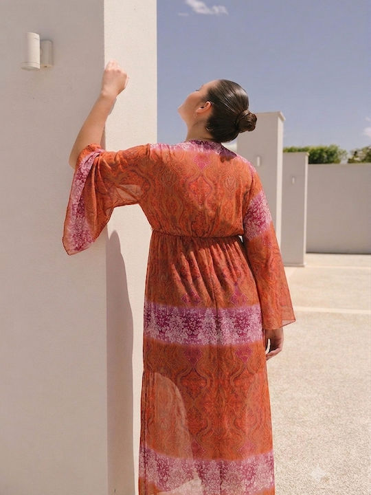 Summer Maxi Dress for Wedding / Christening Orange