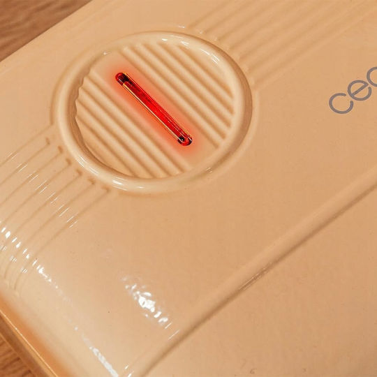 Cecotec Сандвич мейкър за 2 тоста 800W Жълт