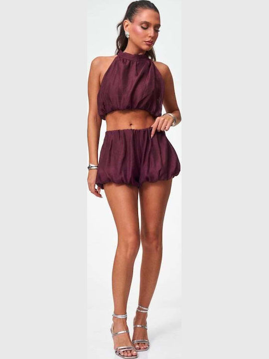 Women's Set with Burgundy Shorts