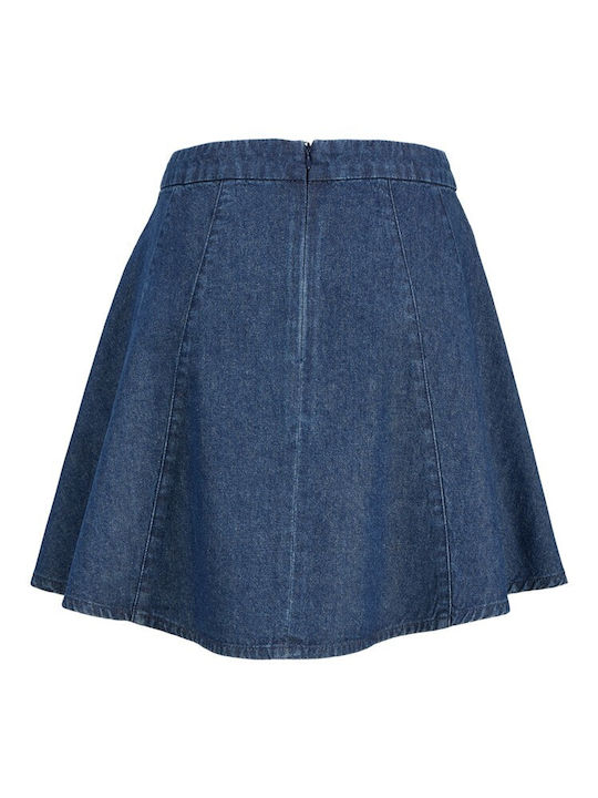 Denim High Waist Mini Skirt Blue