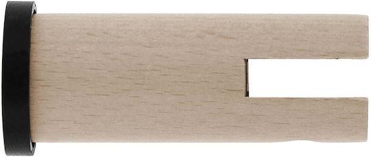 Curtain Wood End In Beige Metal
