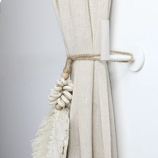 Wall Metallic White Curtain Tiebacks 2 Pieces
