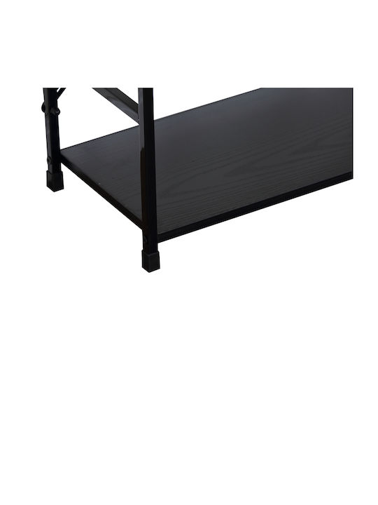 Βιβλιοθήκη Manlo Μαύρο 58.6x23.5x80εκ.