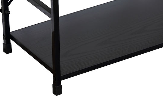 Βιβλιοθήκη Manlo Μαύρο 58.6x23.5x80εκ.
