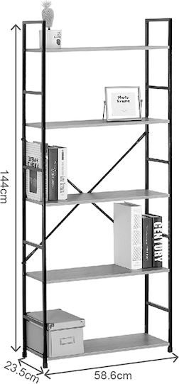 Етажерка Manlo Черна 58.6x23.5x144см.