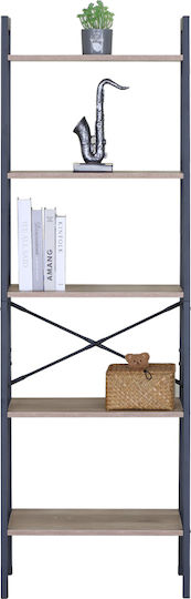 Bookcase Jebia Black 56x37x172.2cm