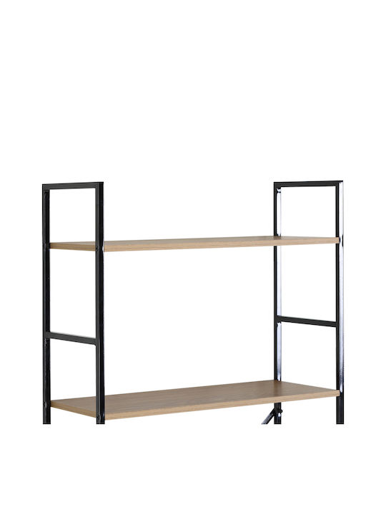 Βιβλιοθήκη Manlo Μαύρο 58.6x23.5x144εκ.