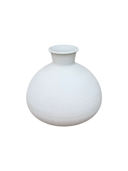 Decorative Metallic Beige Vase 16xH17cm