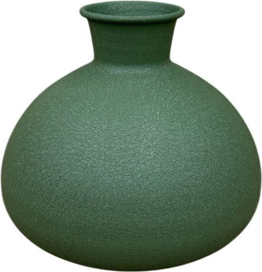Metallic Green Vase 16xH17cm
