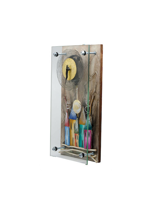 Wooden Wall Clock With Pendulum Brown 20x40cm