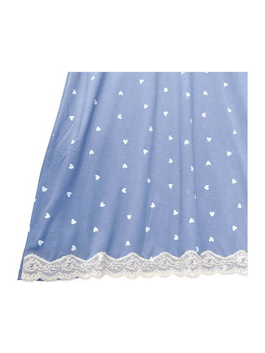 Ansin Sommerliches Damen-Nachthemd Blau