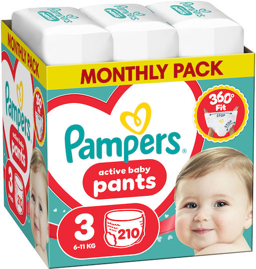 Pampers Pampers Windelhosen Monatspackung Nr. 3 für 6-11kg 210 Stück