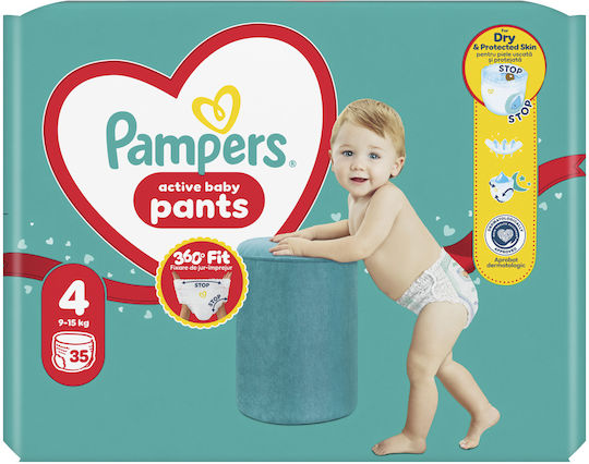Pampers Πάνες Βρακάκι Pants No. 4 για 9-15kg 35τμχ