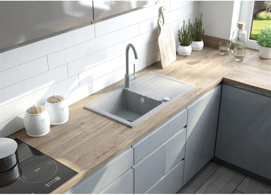 Deante Chiuvetă De Bucătărie Drop-In Din Granit Lichid M76xL44cm Gri