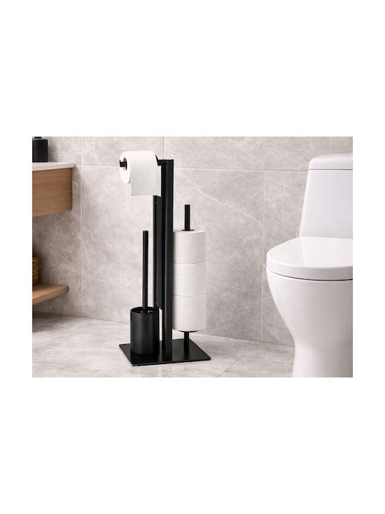 Verk Group Δαπέδου Χαρτοθήκη Μεταλλική Μαύρη 5907451379905