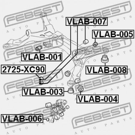 Febest Vorderachsträger Bolzen Für Volvo Xc90 2003