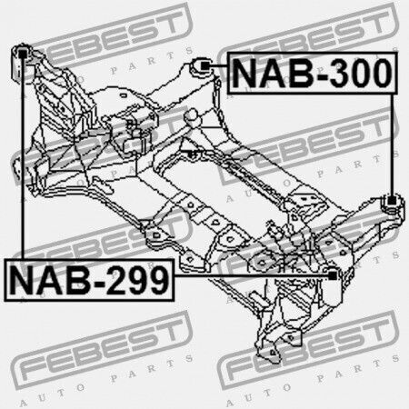 Febest Vorderseite Rahmenbuchse Nissan Primera P12e 2002.01-2007.05 El 54400-eq500