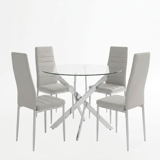 Antoro Dining Room Set 5 Pieces 80x80cm