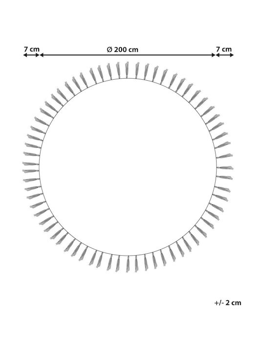 Beliani Marts Round White Rug Φ200cm