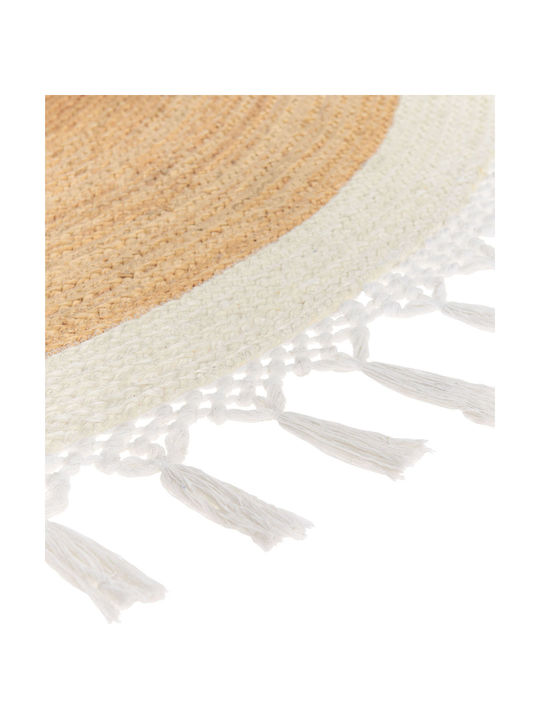 Beliani Marts Round White Rug Φ200cm