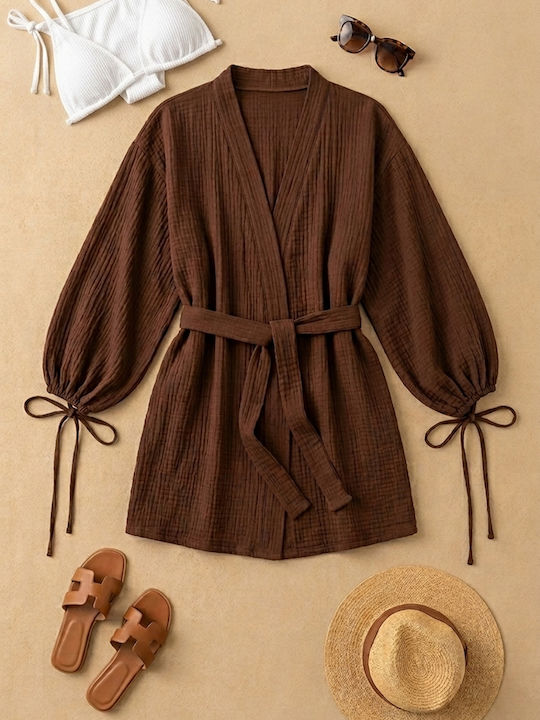 Agapi Athens Damenbademode Mini Kimono Braun