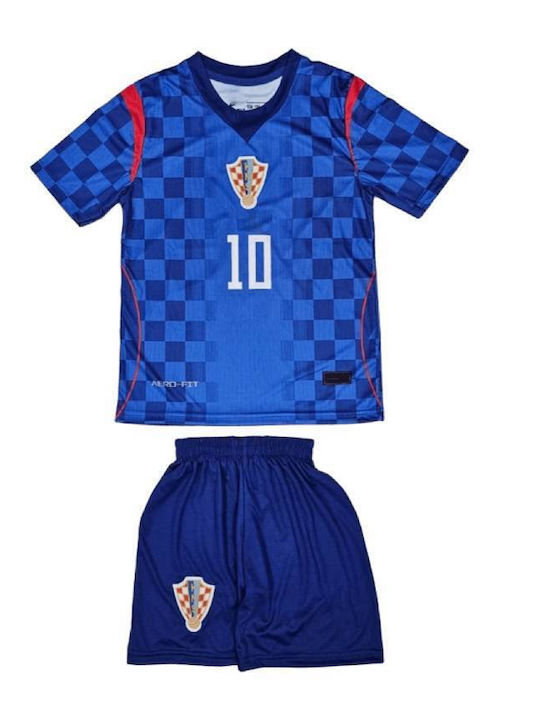 Kids Football Kit Modric Croatia National Team World Cup 2026 Blue Balón De Oro Blue Unisex Kids Ab172