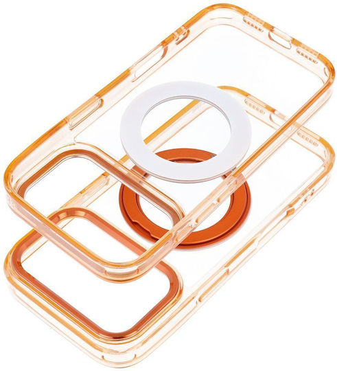 Case Iphone 17 Pro Max 18 Pro Max Low Camera Edge Frame Circle Stand Compatible Magsafe Orange
