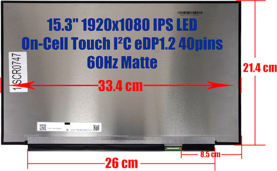Laptop-Monitore 15.3 Zoll Schlank LED Berühren Sie 60Hz 1920x1200 Matt 40 Stift für Laptop Lenovo Ideapad Slim 3 15irh10