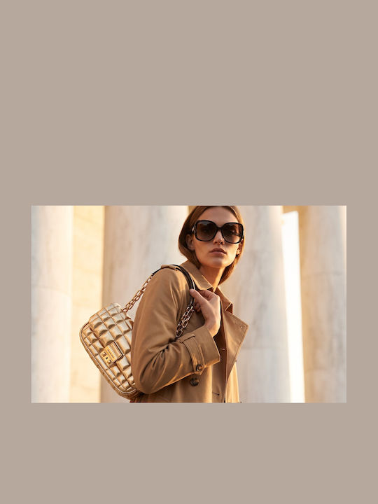 Michael Michael Leder Damen Schultertasche Gold