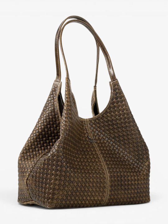 Olive Leather Women's Shoulder Bag