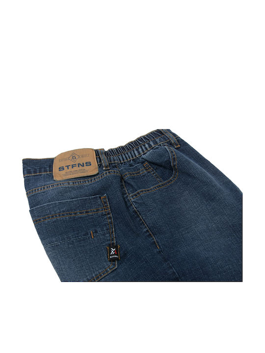Men's Elastic Jeans Pants with Regular Fit Blue