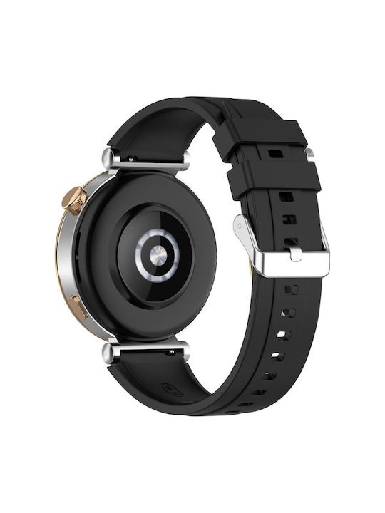 Λουράκι Smartwatch 18mm Huawei Watch Gt 4 41mm W1 Honor Watch S1 Garmin Venu 2s Vivoactive 4s Techsuit Watchband W075 Σιλικόνης Black 5949419283794