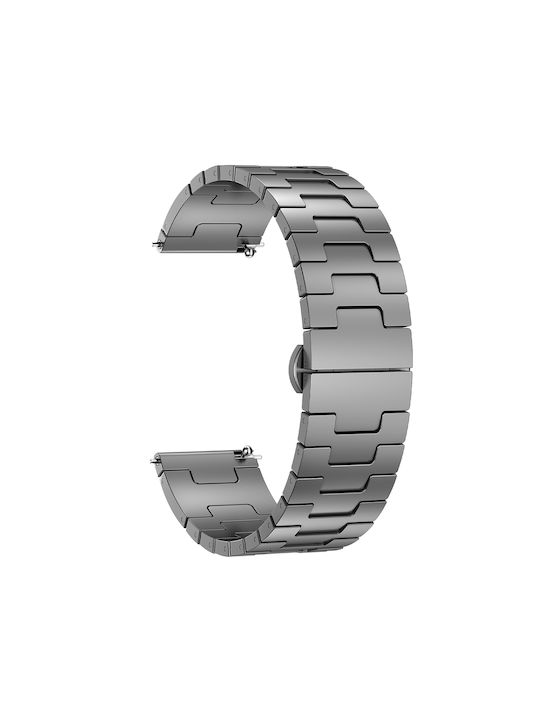 Huawei Gt4 46mm Gt5 46mm Gt5 Pro 22mm H Shape Butterfly Clasp Stainless Steel Grey