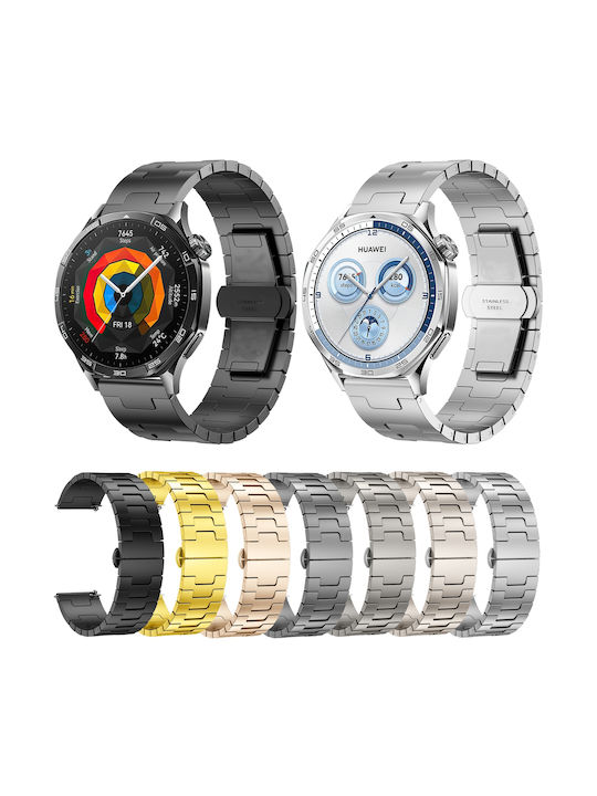 Huawei Gt4 46mm Gt5 46mm Gt5 Pro 22mm H Shape Butterfly Clasp Stainless Steel Grey