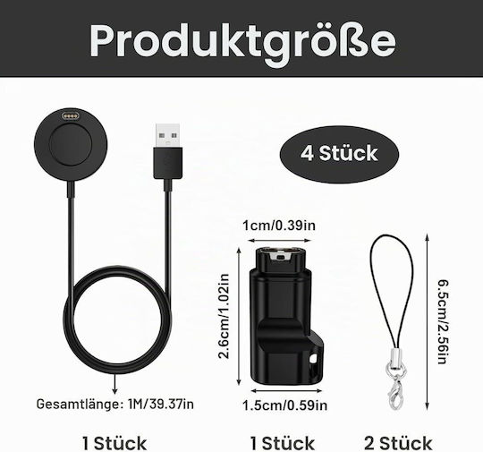 Garmin Кабел за Зареждане и Пренос на Данни Usb + Usb-c Адаптер Garmin Смарт часовник Fenix 7 6 5 Pro Vivoactive 3 4 Forerunner 45 245 745 945 Venu 2 2s Instinct Epix 1м Черен