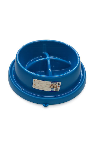 Nobleza Pet Plastic Slow Feeder Food Bowl for Dog & Cat with Stand in Black Colour